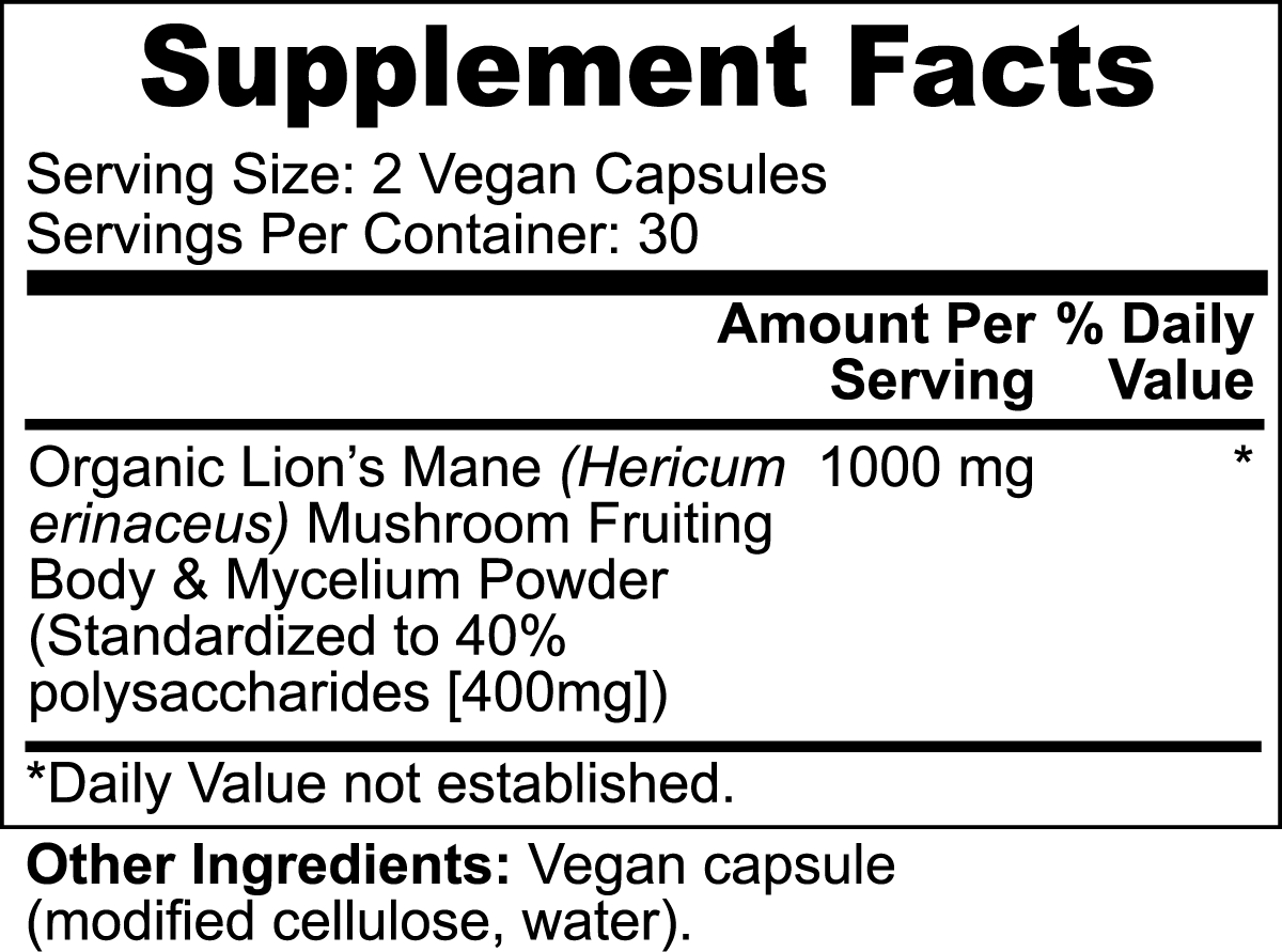 Lion's Mane Mushroom natural extract