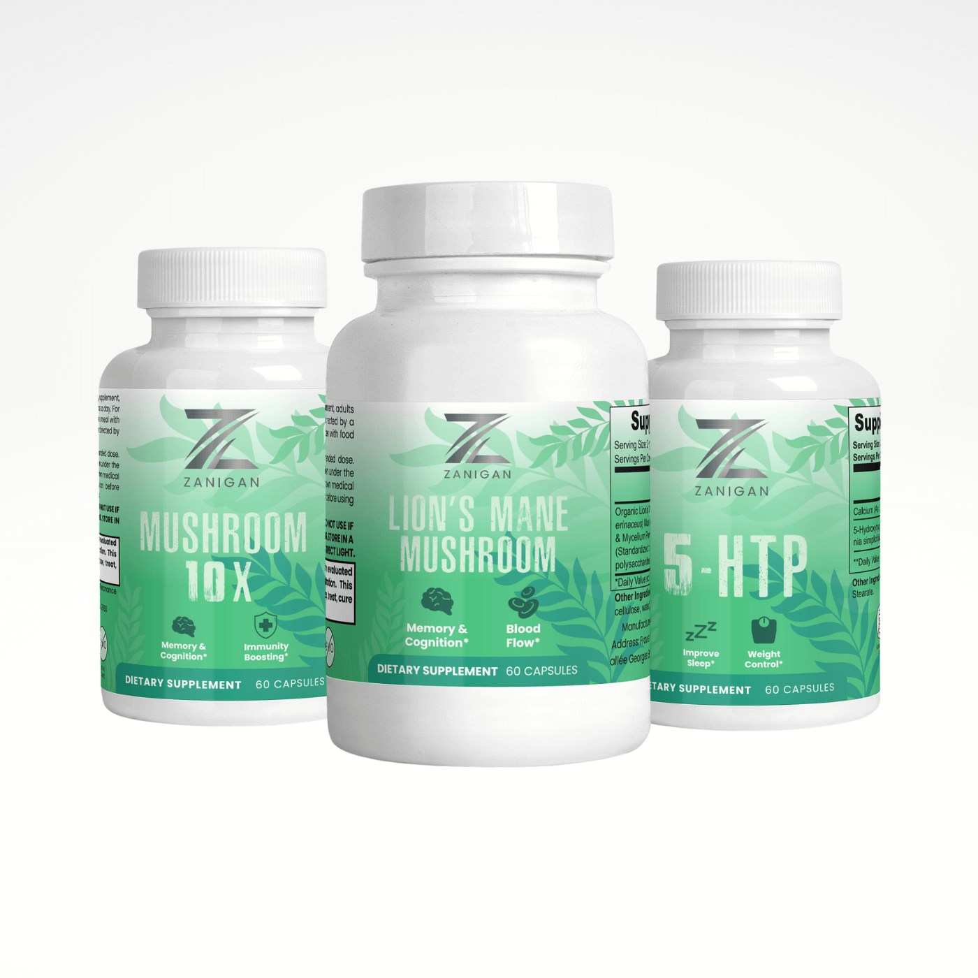 Mushroom Complex 10 X, Lion's Mane Mushroom, 5-HTP