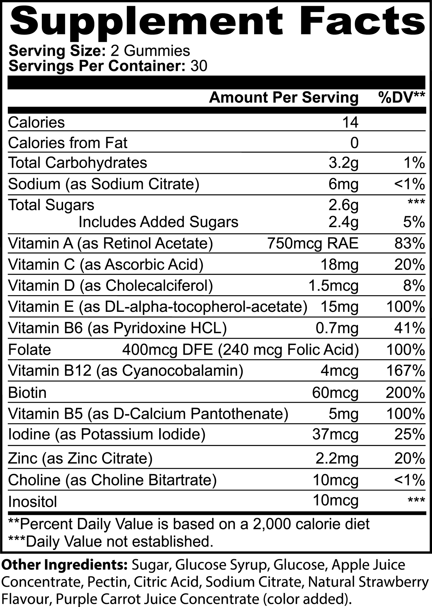 Multivitamin Bear Gummies (Adult) natural extract