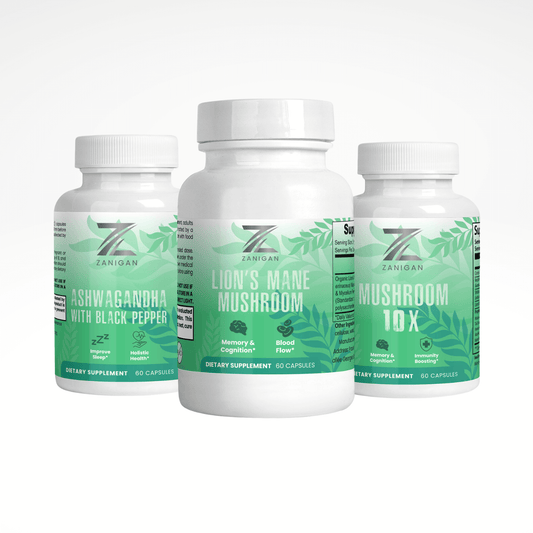 Ashwagandha, Lion's Mane Mushroom, Mushroom Complex 10 X